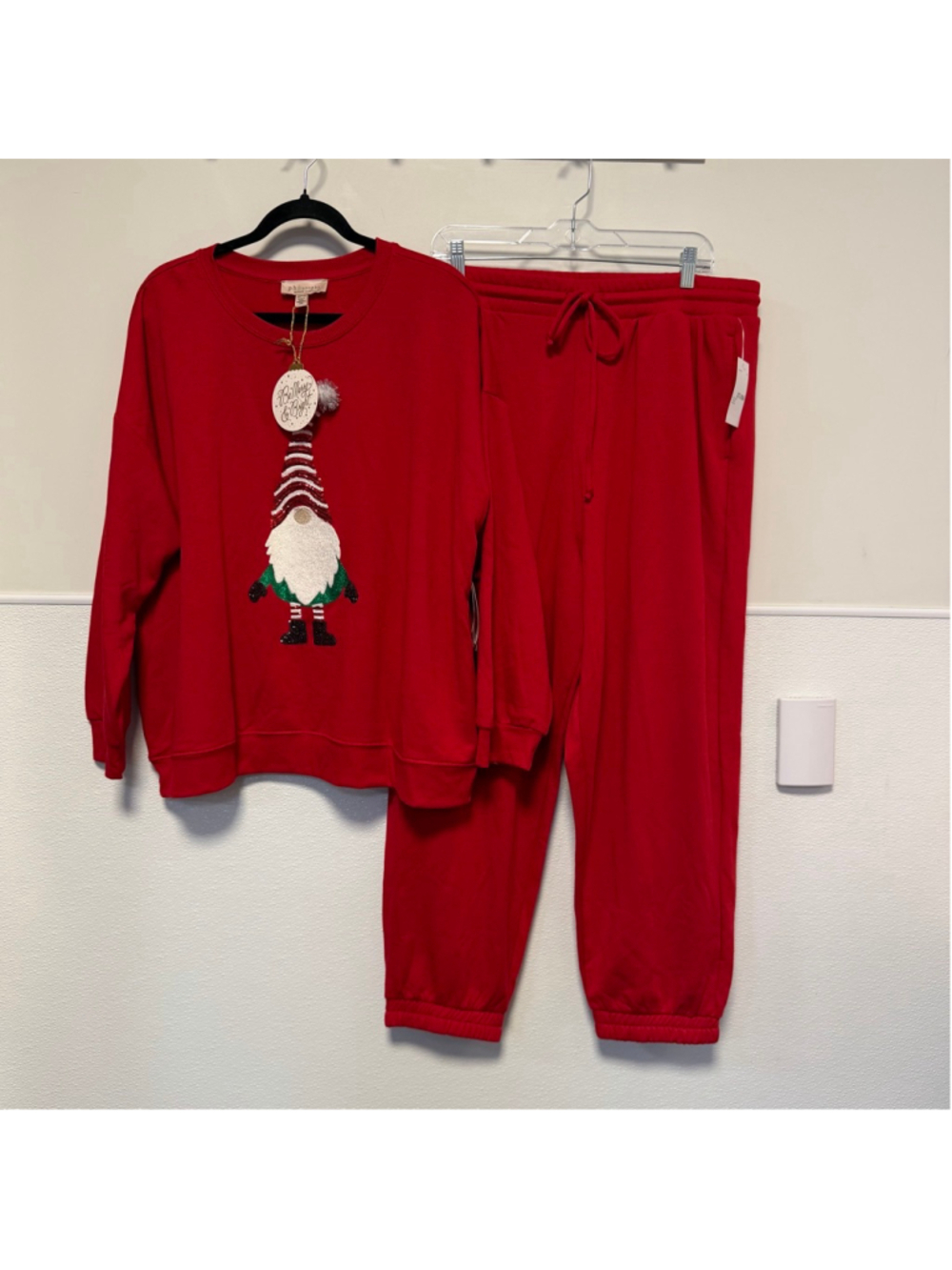 New NWT Women's Philosophy Red Gnome Christmas Pajama Set 2X 2 piece Holiday - Picture 13 of 16